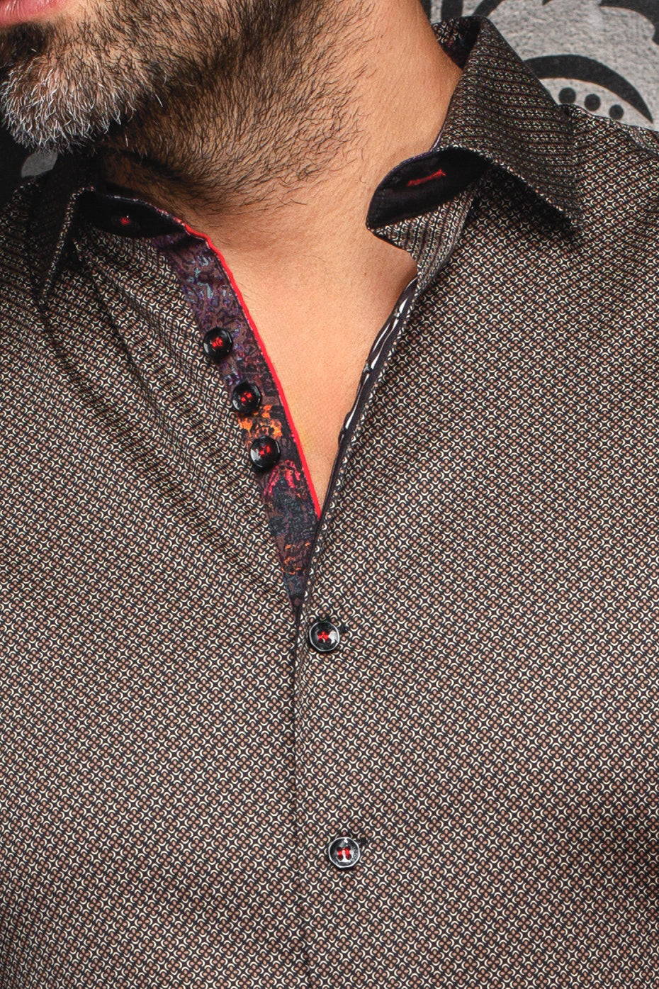 Chemise manches longues pour homme par Au Noir | BANGALORE Noir Beige | Boutique Vvög, inventaire complet de la marque Au Noir