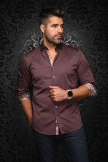 Chemise manches longues pour homme par Au Noir | BANGALORE Cabernet Tabac | Boutique Vvög, inventaire complet de la marque Au Noir