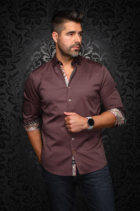 Chemise manches longues pour homme par Au Noir | BANGALORE Cabernet Tabac | Boutique Vvög, inventaire complet de la marque Au Noir