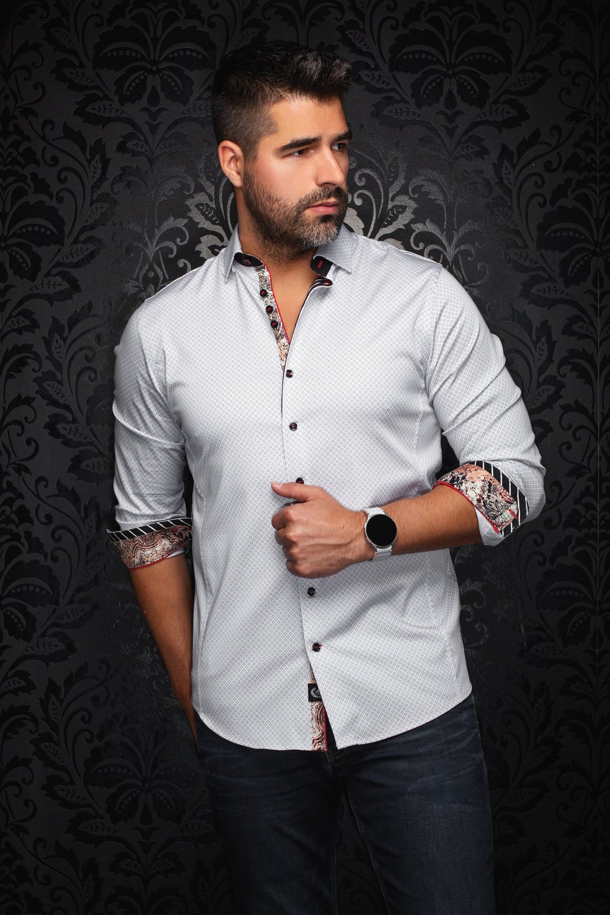 Chemise manches longues pour homme par Au Noir | BANGALORE Blanc | Boutique Vvög, inventaire complet de la marque Au Noir