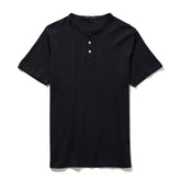 Chandail manches courtes henley pour homme par Robert Barakett | Georgia RB01173 Noir | Boutique Vvög, vêtements mode pour homme & femmes