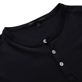 Chandail manches courtes henley pour homme par Robert Barakett | Georgia RB01173 Noir | Boutique Vvög, vêtements mode pour homme & femmes