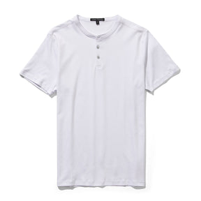 Chandail manches courtes henley pour homme par Robert Barakett | Georgia RB01173 Blanc | Boutique Vvög, vêtements mode pour homme & femmes