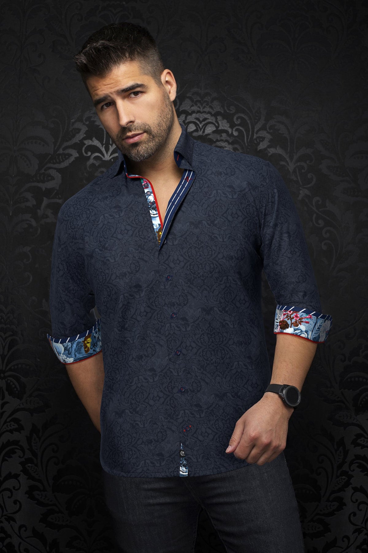 Chemise manches longues pour homme par Au Noir | BARDELLI Bleu Marine | Boutique Vvög, inventaire complet de la marque Au Noir