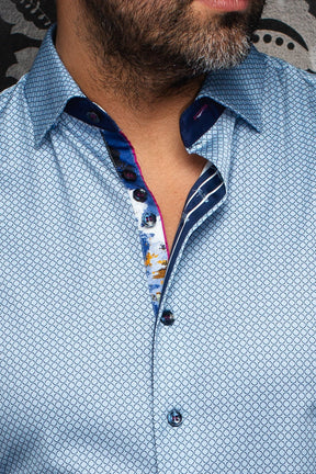 Chemise manches longues pour homme par Au Noir | BARRICADE Bleu Clair | Boutique Vvög, inventaire complet de la marque Au Noir