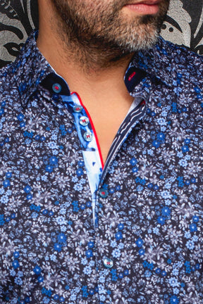 Chemise manches longues en Knit pour homme par Au Noir | BLOOM Noir Royal | Boutique Vvög, inventaire complet de la marque Au Noir