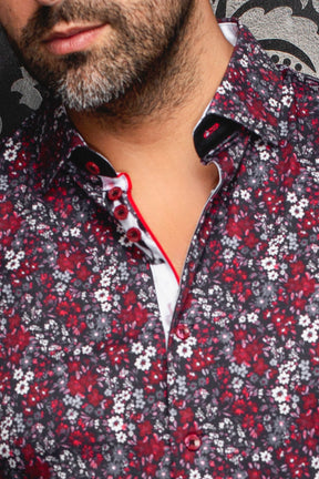 Chemise manches longues en Knit pour homme par Au Noir | BLOOM Rouge | Boutique Vvög, inventaire complet de la marque Au Noir