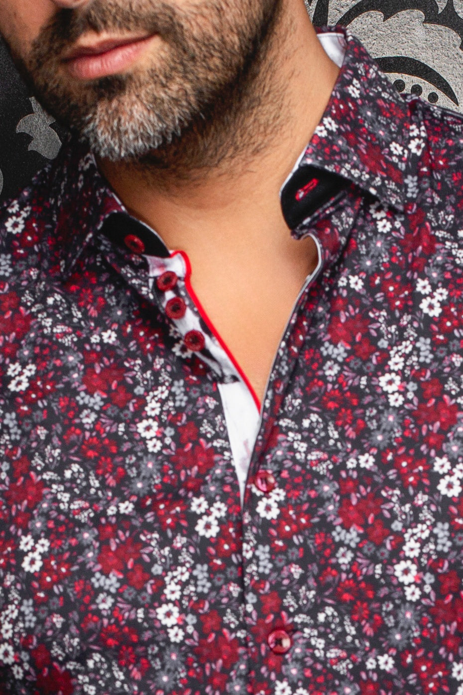 Chemise manches longues en Knit pour homme par Au Noir | BLOOM Rouge | Boutique Vvög, inventaire complet de la marque Au Noir