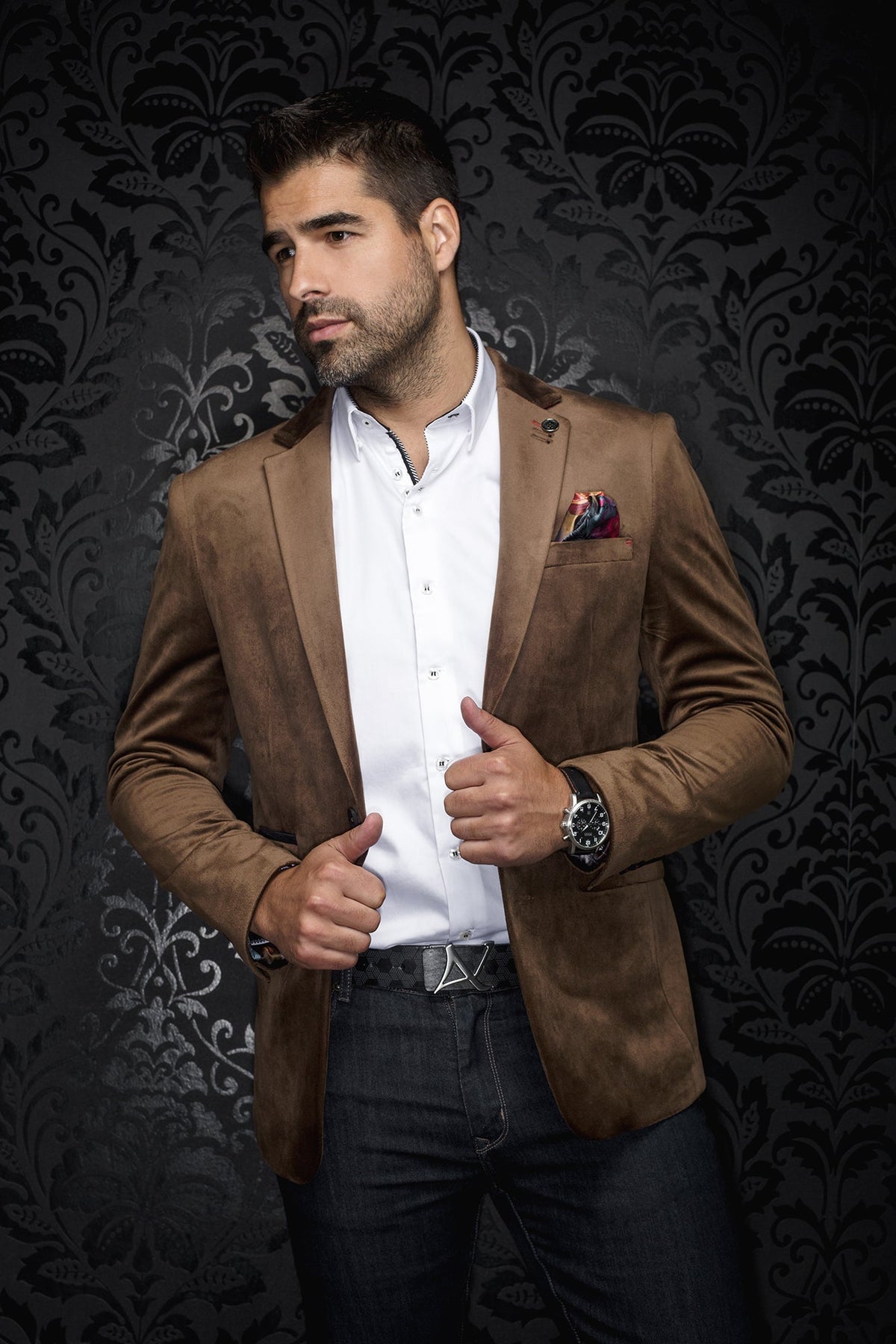 Veston pour homme par Au Noir | BOGART Marron | Boutique Vvög, inventaire complet de la marque Au Noir
