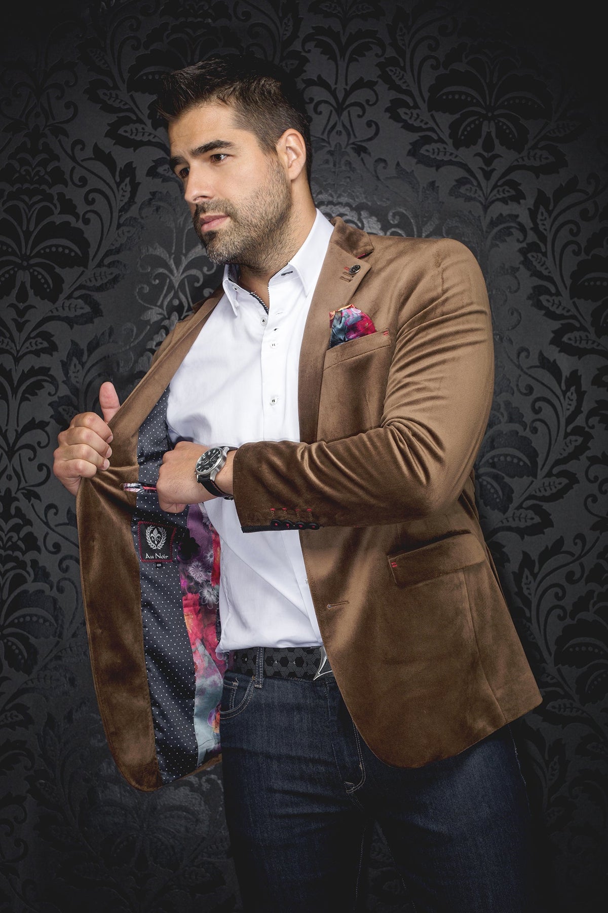 Veston pour homme par Au Noir | BOGART Marron | Boutique Vvög, inventaire complet de la marque Au Noir