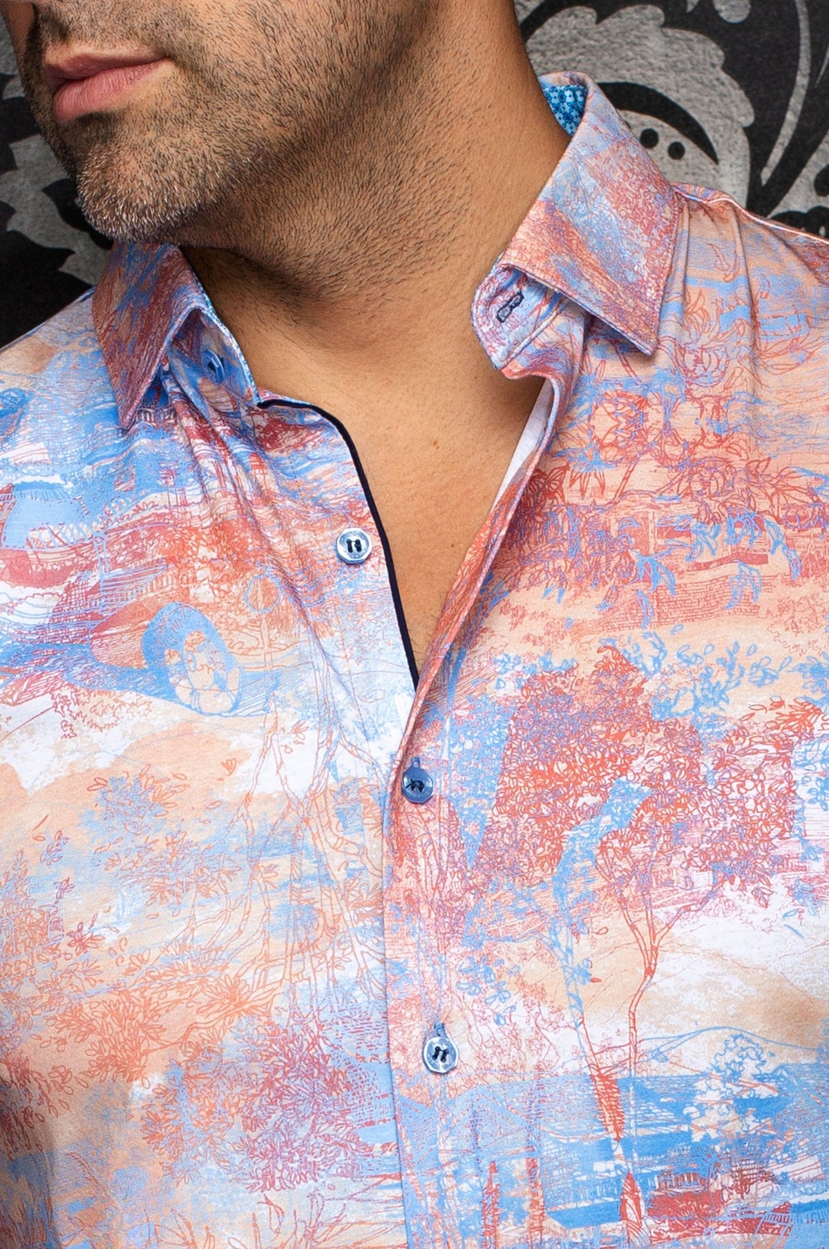 Chemise manches longues en Knit extensible pour homme par Au Noir | BREEZE Orange | Boutique Vvög, inventaire complet de la marque Au Noir