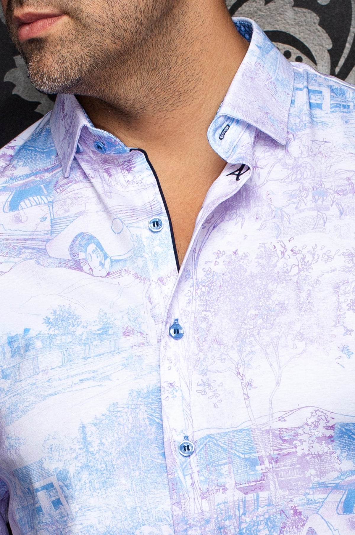 Chemise manches longues en Knit extensible pour homme par Au Noir | BREEZE Rose | Boutique Vvög, inventaire complet de la marque Au Noir