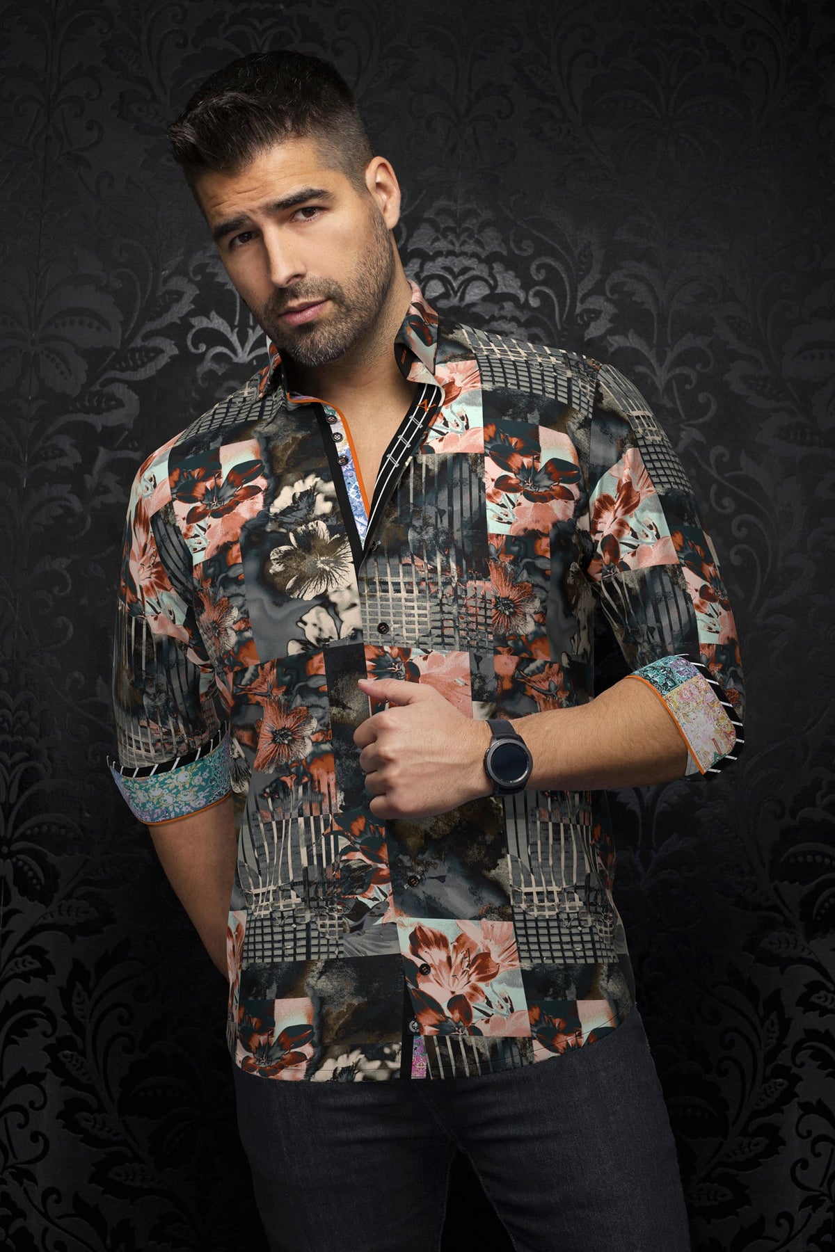 Chemise manches longues pour homme par Au Noir | BRENTANO Gris | Boutique Vvög, inventaire complet de la marque Au Noir