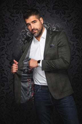 Veston pour homme par Au Noir | BROSNAN Olive | Boutique Vvög, inventaire complet de la marque Au Noir