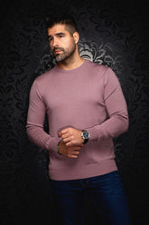 Chandail col rond en laine mérino pour homme par Au Noir | MARINI Bois De Rose | Boutique Vvög, inventaire complet de la marque Au Noir