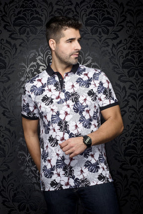 Polo pour homme par Au Noir | CAMPARI Blanc Denim | Boutique Vvög, inventaire complet de la marque Au Noir