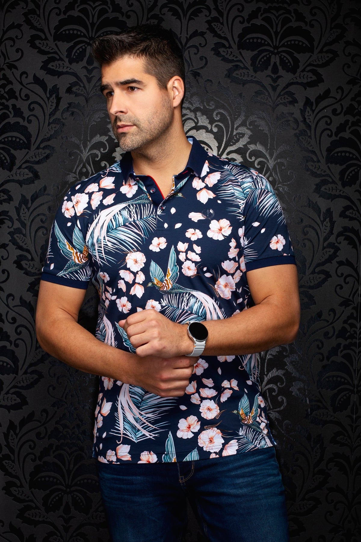 Polo pour homme par Au Noir | CAMPINAS Marine | Boutique Vvög, inventaire complet de la marque Au Noir