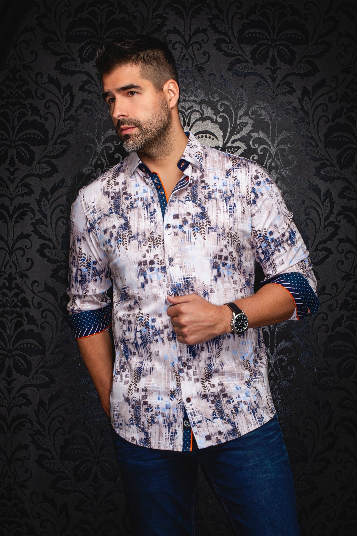 Chemise manches longues en Knit pour homme par Au Noir | CANTABRIA Pierre | Boutique Vvög, inventaire complet de la marque Au Noir