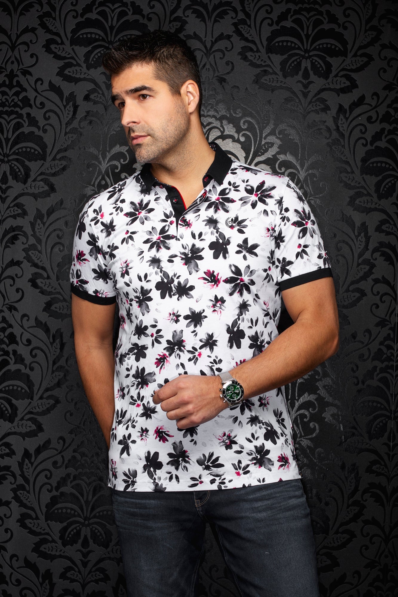 Polo pour homme par Au Noir | CANTERAS Blanc Noir | Boutique Vvög, inventaire complet de la marque Au Noir