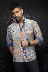 Chemise manches longues pour homme par Au Noir | CARLSON Orange | Boutique Vvög, inventaire complet de la marque Au Noir