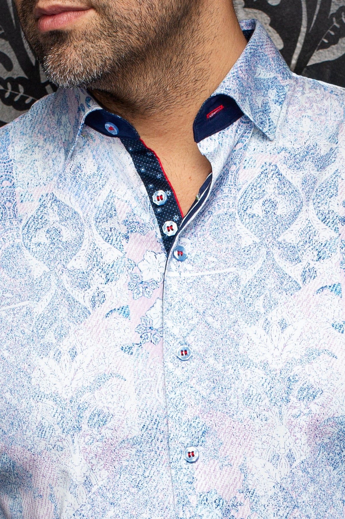 Chemise manches longues en coton extensible pour homme par Au Noir | CASCAIS Rose | Boutique Vvög, inventaire complet de la marque Au Noir