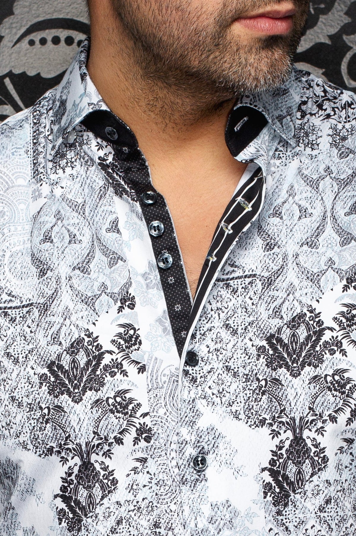 Chemise manches longues en coton extensible pour homme par Au Noir | CASCAIS Blanc Sarcelle | Boutique Vvög, inventaire complet de la marque Au Noir