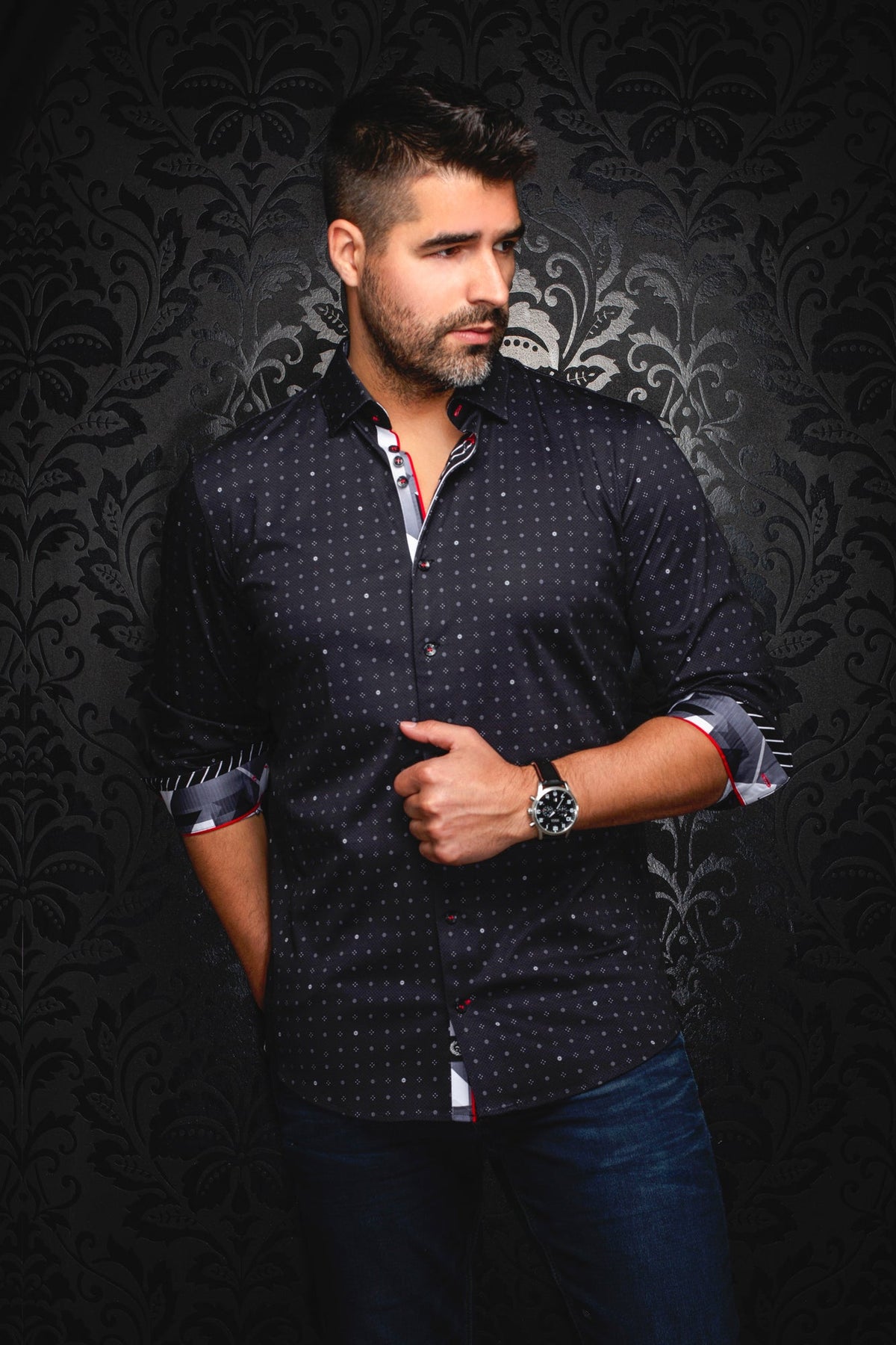 Chemise manches longues en Knit pour homme par Au Noir | CLYDE Noir | Boutique Vvög, inventaire complet de la marque Au Noir