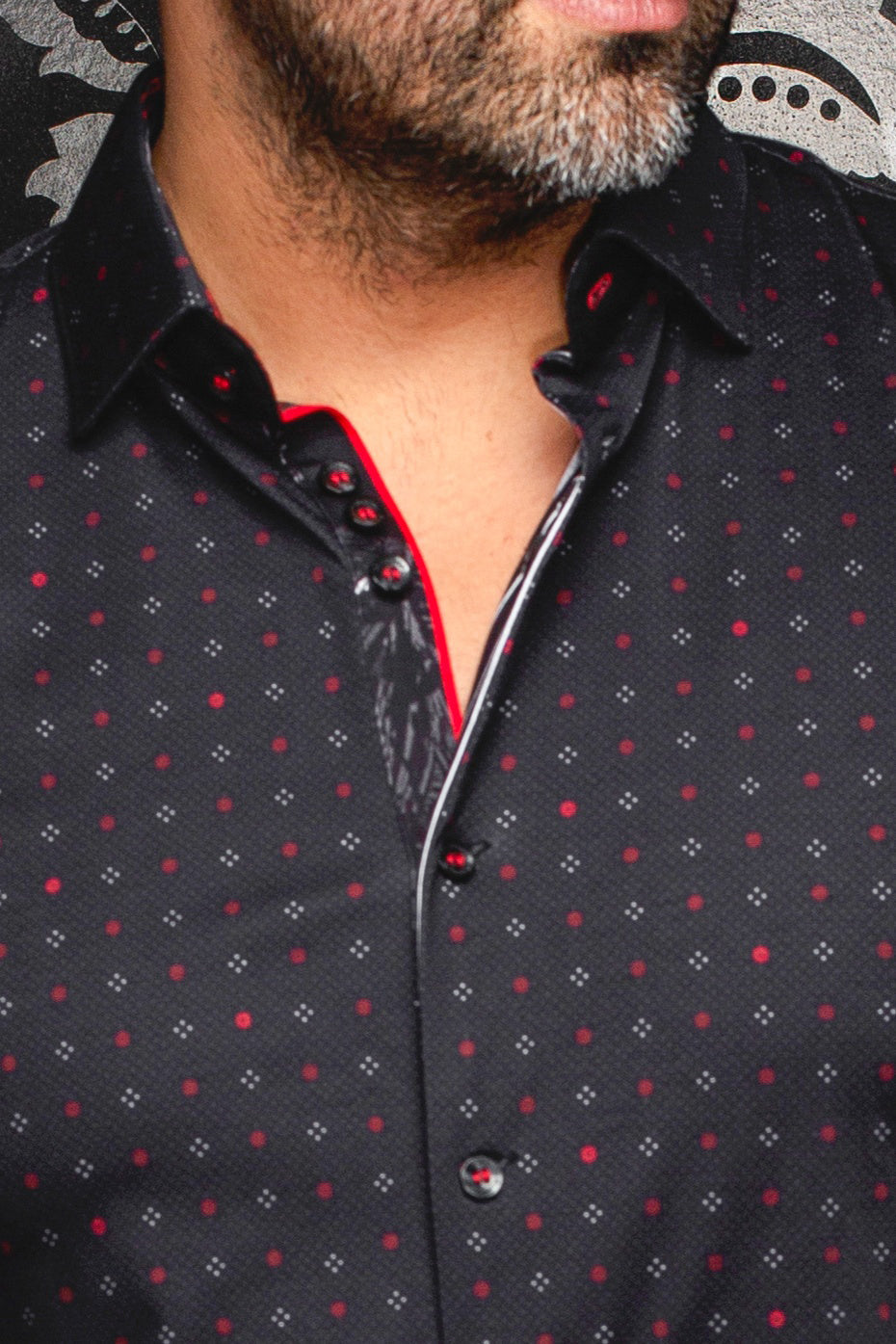 Chemise manches longues en Knit pour homme par Au Noir | CLYDE Noir Rouge | Boutique Vvög, inventaire complet de la marque Au Noir