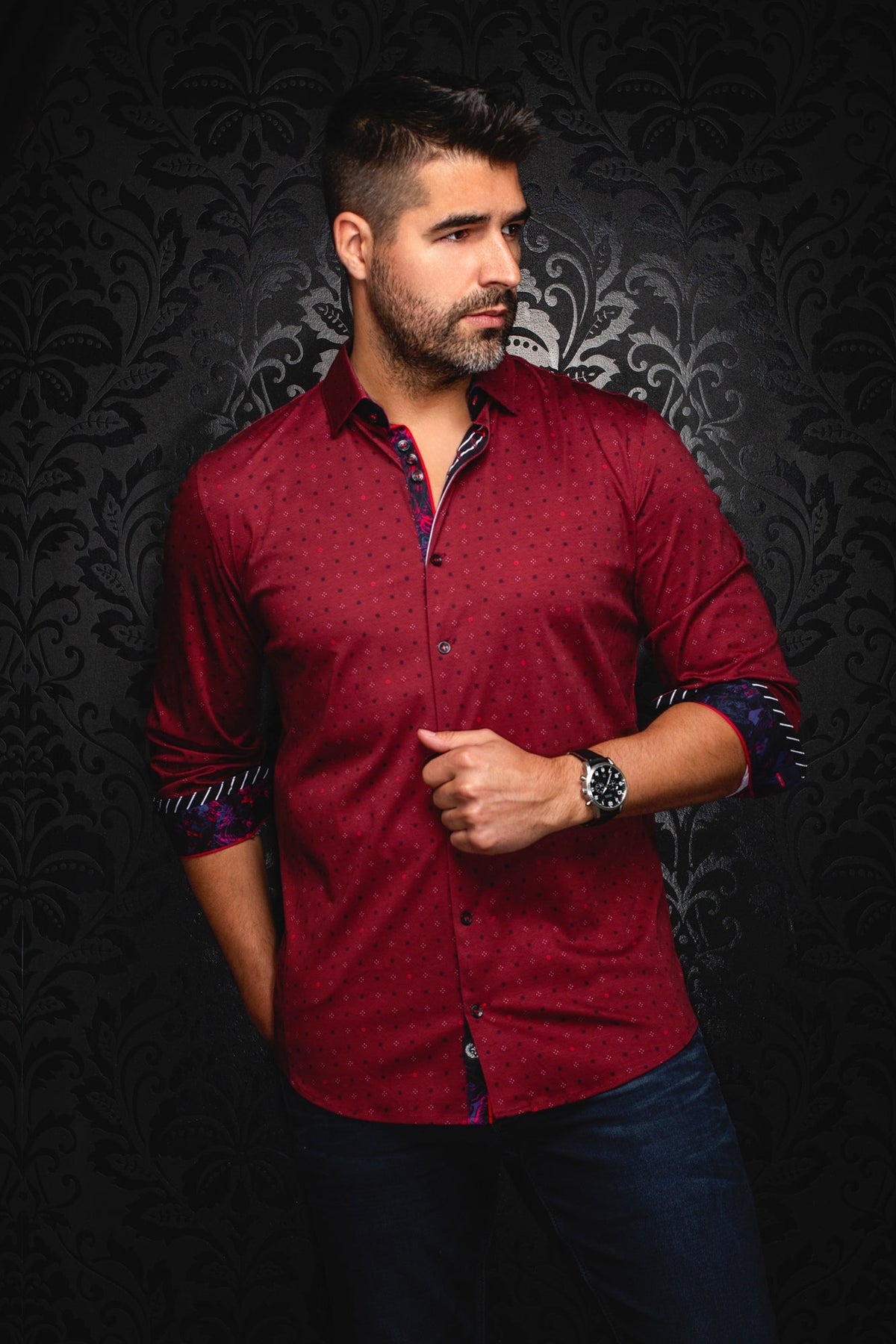Chemise manches longues en Knit pour homme par Au Noir | CLYDE Bordeaux | Boutique Vvög, inventaire complet de la marque Au Noir