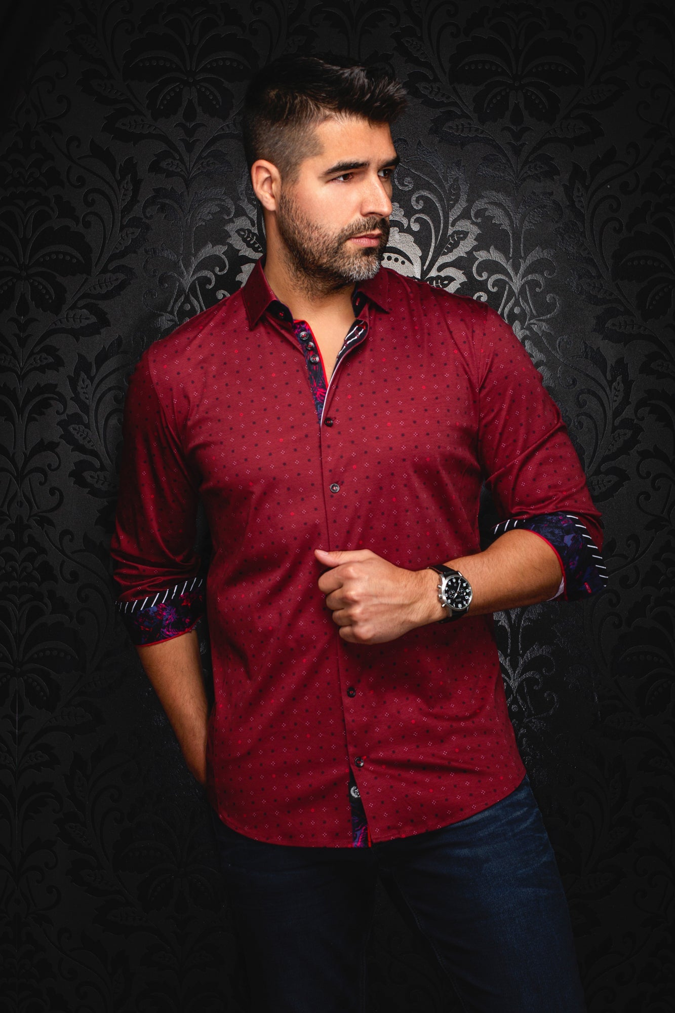 Chemise manches longues en Knit pour homme par Au Noir | CLYDE Bordeaux | Boutique Vvög, inventaire complet de la marque Au Noir