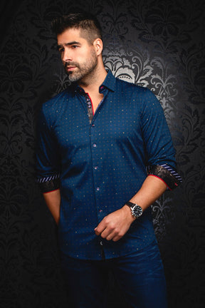 Chemise manches longues en Knit pour homme par Au Noir | CLYDE Marine Tabac | Boutique Vvög, inventaire complet de la marque Au Noir