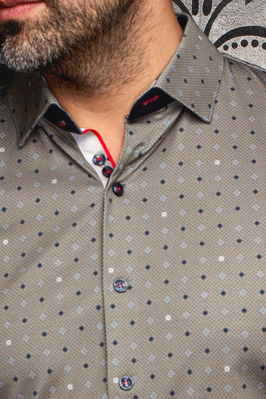 Chemise manches longues en Knit pour homme par Au Noir | CLYDE Olive | Boutique Vvög, inventaire complet de la marque Au Noir