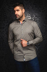 Chemise manches longues en Knit pour homme par Au Noir | CLYDE Olive | Boutique Vvög, inventaire complet de la marque Au Noir