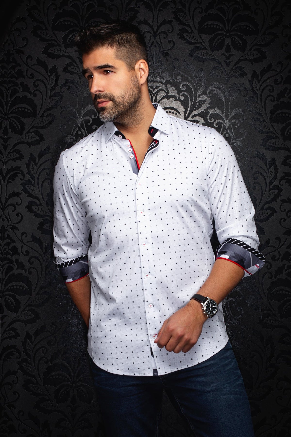 Chemise manches longues en Knit pour homme par Au Noir | CLYDE Blanc | Boutique Vvög, inventaire complet de la marque Au Noir