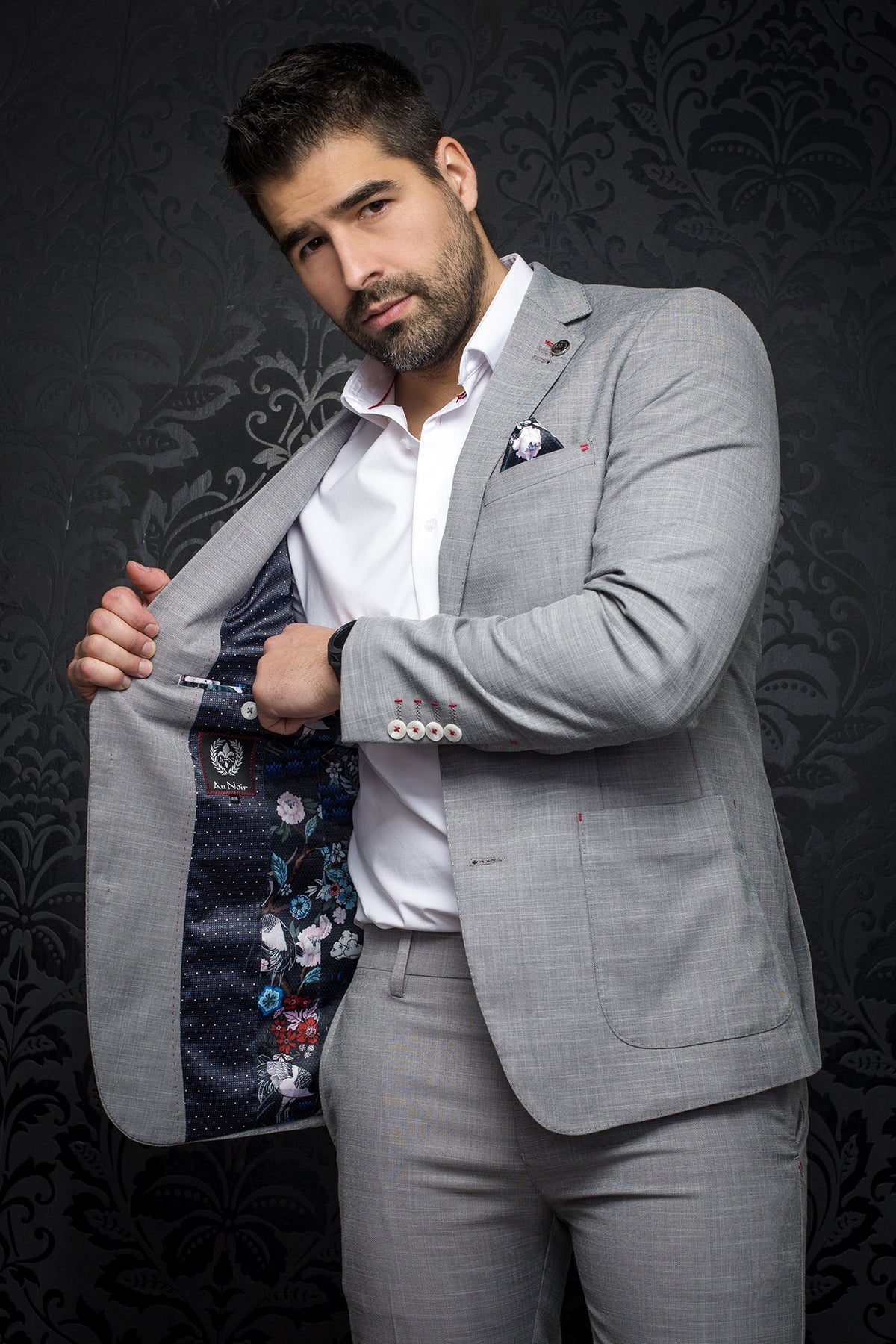 Veston pour homme par Au Noir | CRAIG med grey | Boutique Vvög, inventaire complet de la marque Au Noir