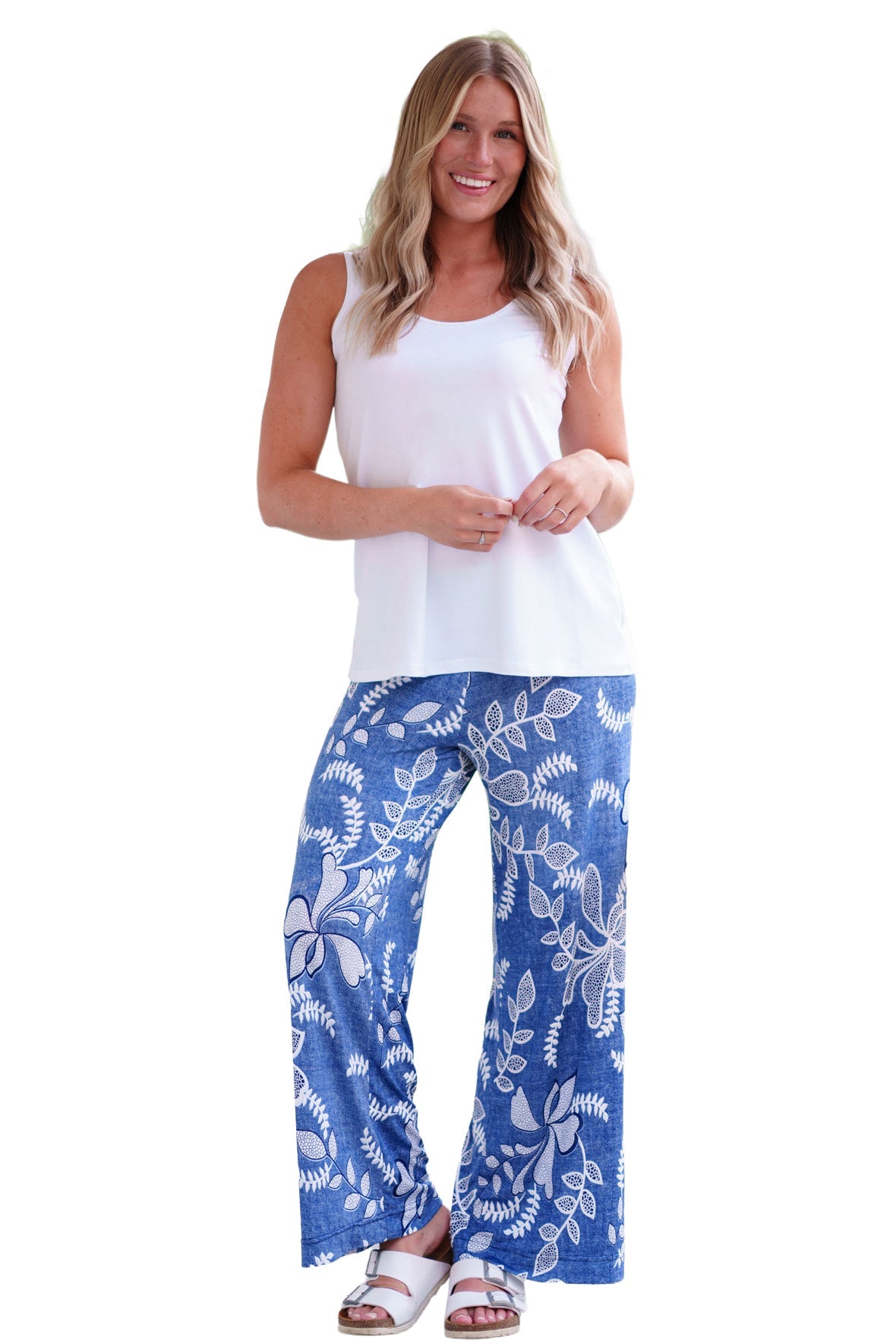 Palazo pour femme par Rien ne se perd, tout se crée | Coco Bleu Denim Et Blanc | Boutique Vvög, vêtements mode pour homme et femme