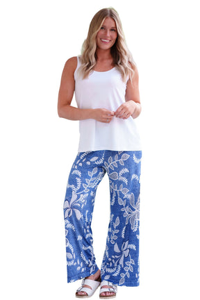 Palazo pour femme par Rien ne se perd, tout se crée | Coco Bleu Denim Et Blanc | Boutique Vvög, vêtements mode pour homme et femme
