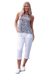 Pantalon ¾ pour femme par Rien ne se perd, tout se crée | Vino Blanc | Boutique Vvög, vêtements mode pour homme et femme