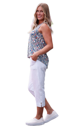 Camisole pour femme par Rien ne se perd, tout se crée | Sunrise Fleuri Kaki | Boutique Vvög, vêtements mode pour homme et femme