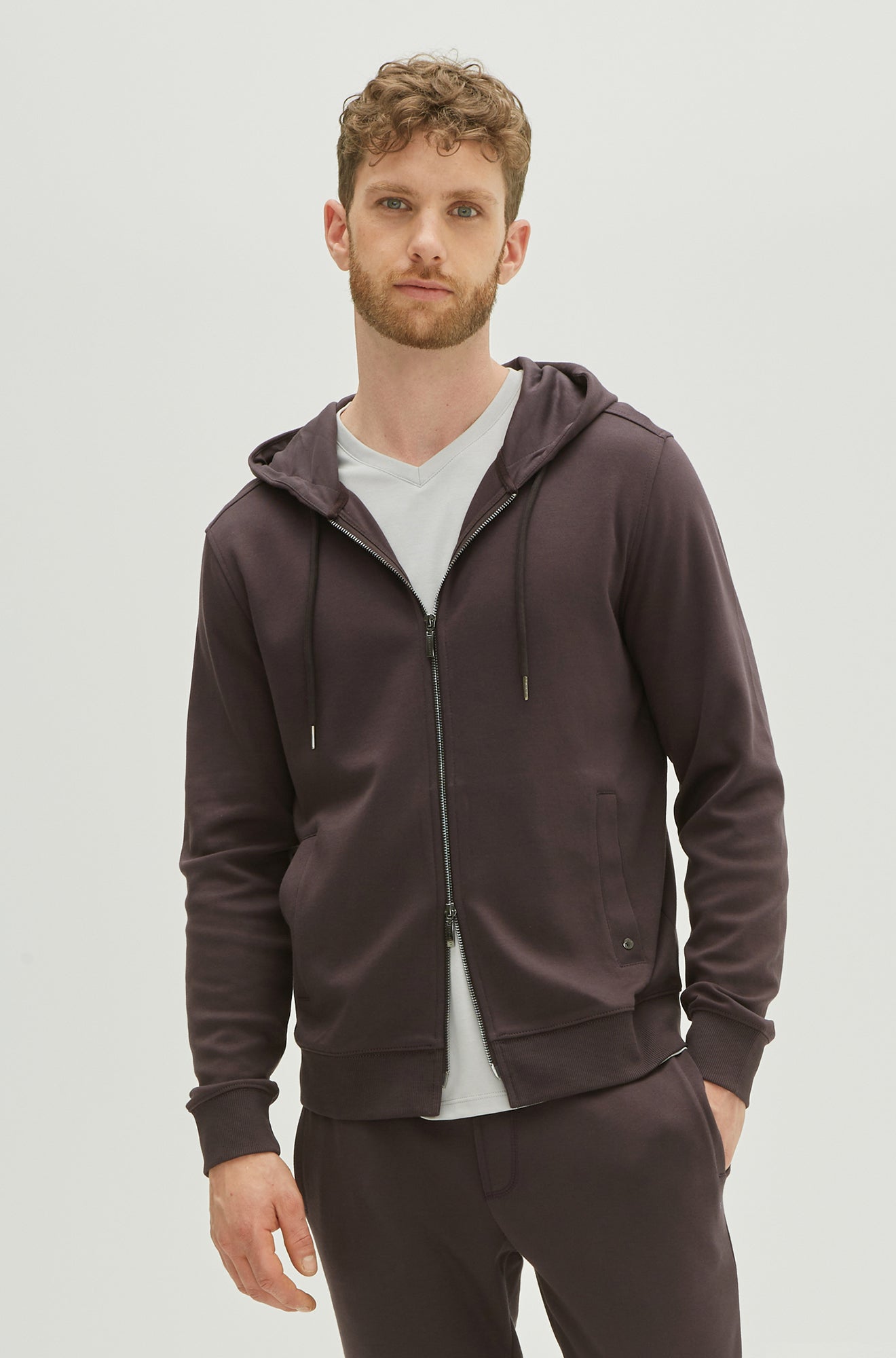 Coton ouaté à fermeture éclair complète pour homme par Robert Barakett | Cortina RB01247 Œuf de Canard | Boutique Vvög, vêtements mode pour homme et femme