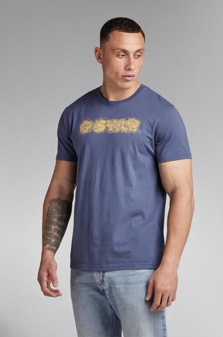 T-Shirt pour homme par G-Star RAW | D24363 C506 Indigo/G278 | Boutique Vvög, vêtements mode pour homme et femme