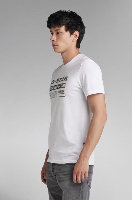 T-Shirt pour homme par G-Star RAW | D24420 336 Blanc/110-WHITE | Boutique Vvög, vêtements mode pour homme et femme