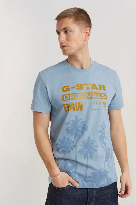 T-Shirt pour homme par G-Star RAW | D24681 336 Bleu/6481 | Boutique Vvög, vêtements mode pour homme et femme