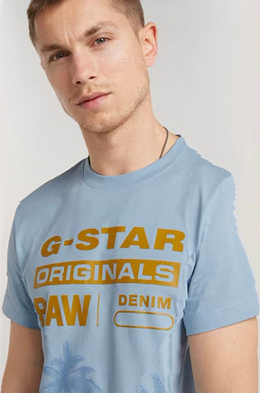 T-Shirt pour homme par G-Star RAW | D24681 336 Bleu/6481 | Boutique Vvög, vêtements mode pour homme et femme