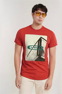 T-Shirt pour homme par G-Star RAW | D24683 C372 Rouge/5789 | Boutique Vvög, vêtements mode pour homme et femme