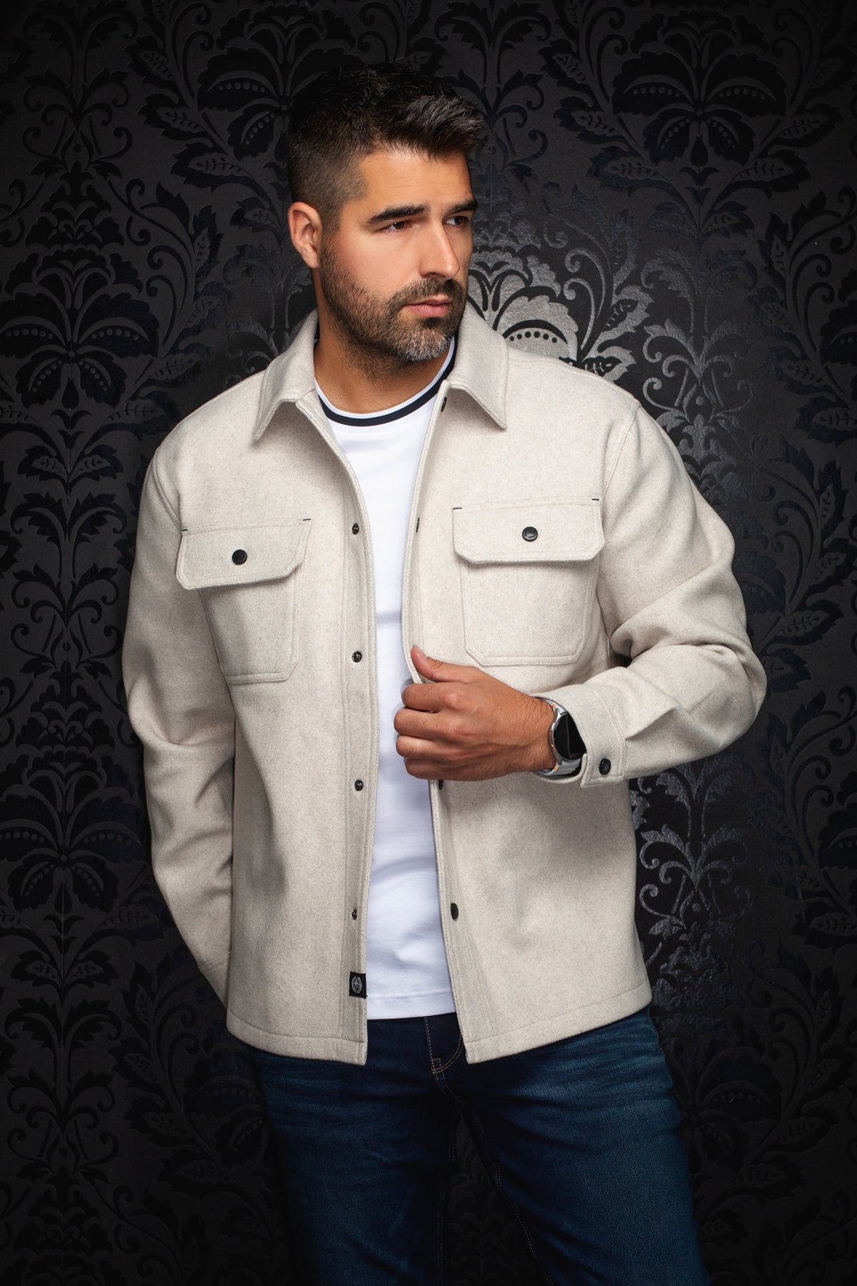 Surchemise pour homme par Au Noir | DANALI Beige Clair | Boutique Vvög, inventaire complet de la marque Au Noir