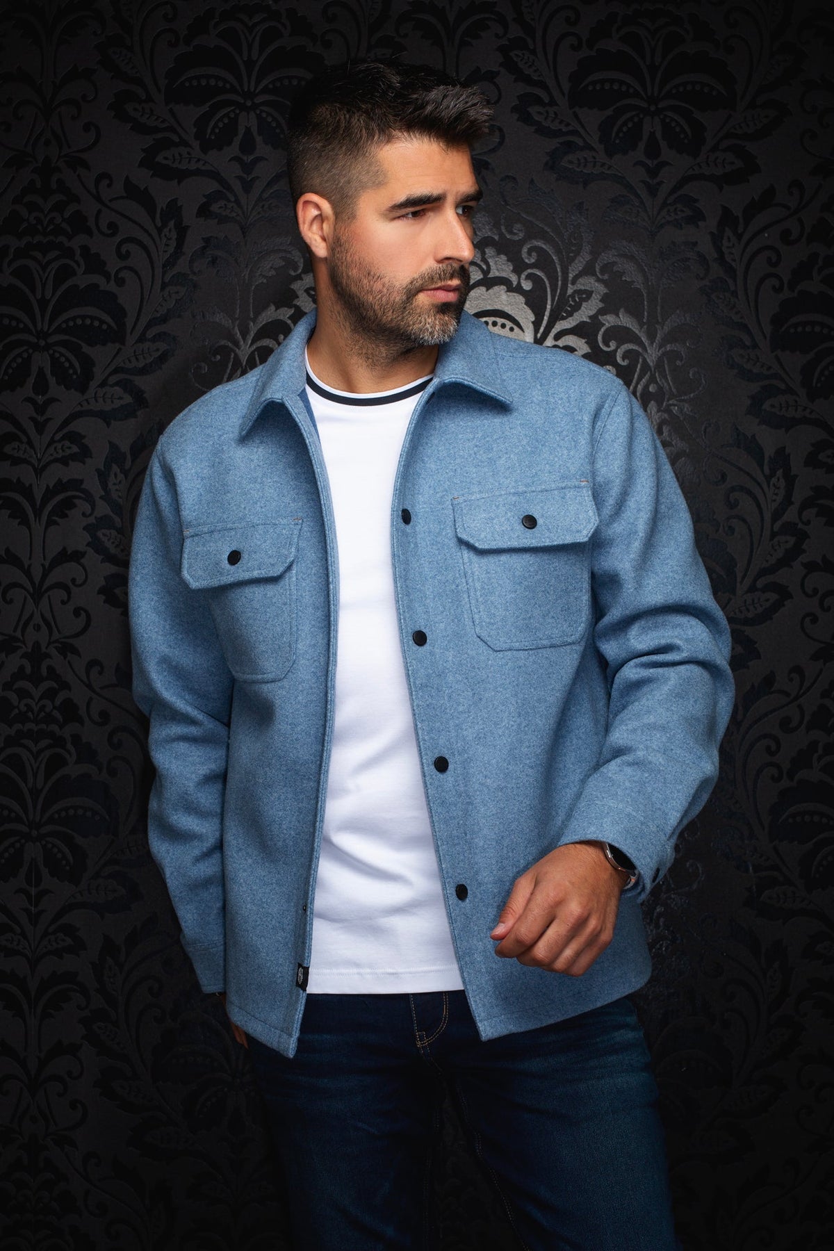 Surchemise pour homme par Au Noir | DANALI Bleu Clair | Boutique Vvög, inventaire complet de la marque Au Noir