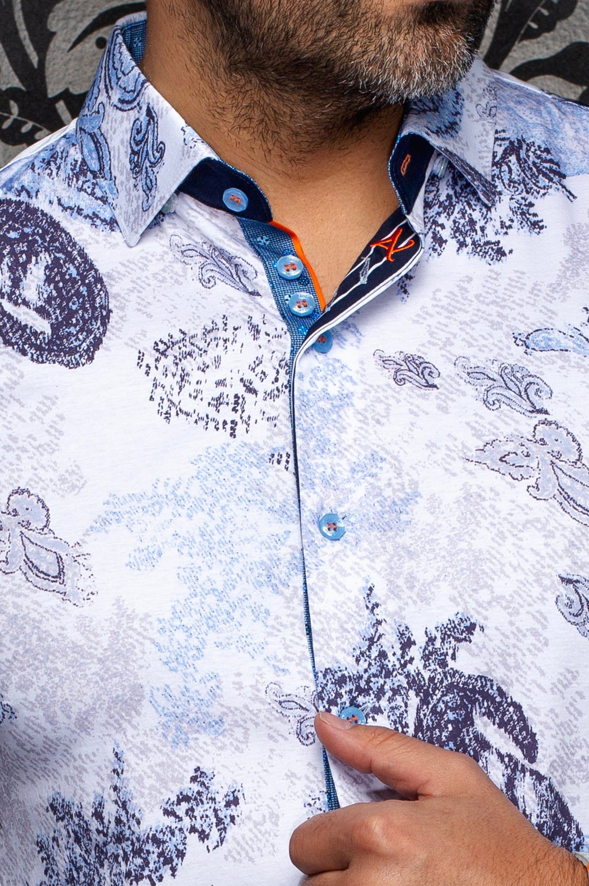 Chemise manches longues en Knit extensible pour homme par Au Noir | DAWNSTONE Bleu | Boutique Vvög, inventaire complet de la marque Au Noir