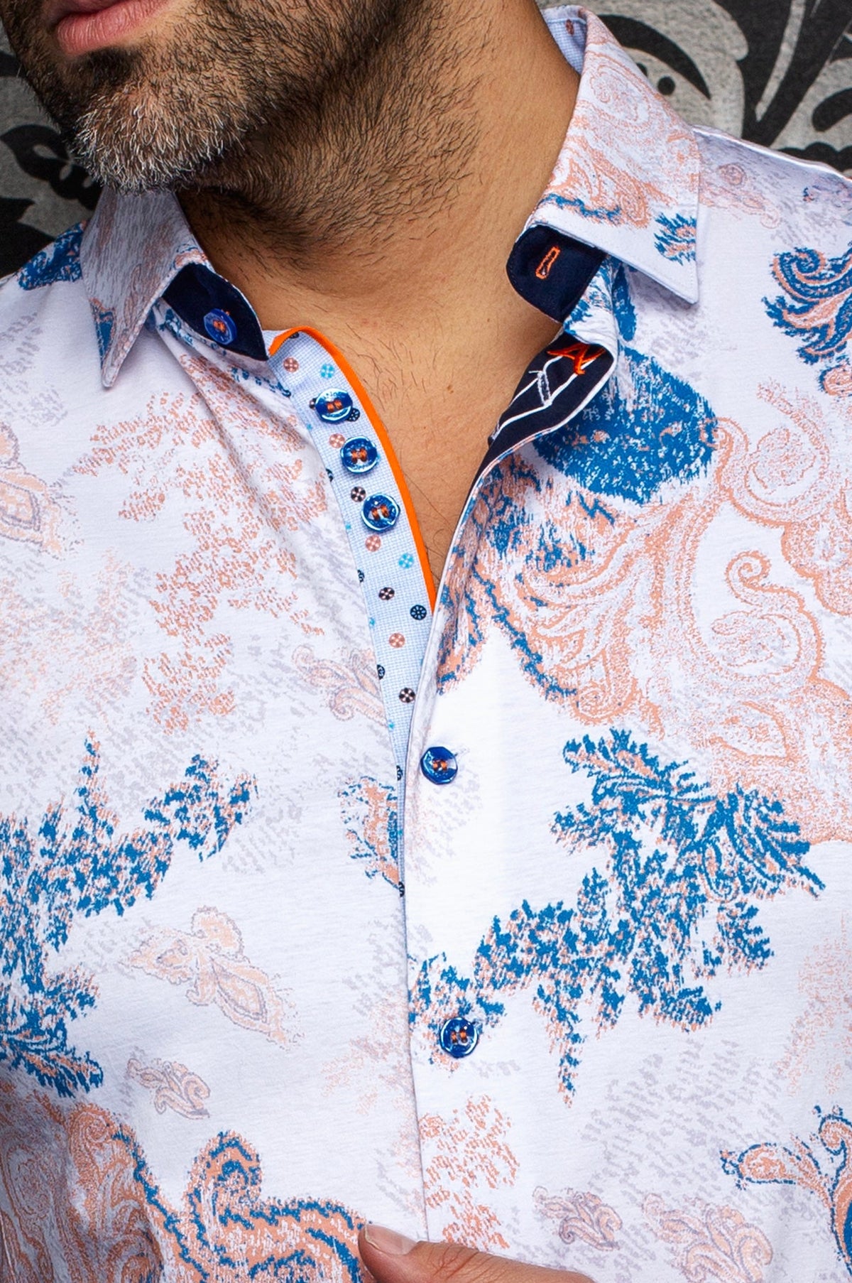 Chemise manches longues en Knit extensible pour homme par Au Noir | DAWNSTONE Orange | Boutique Vvög, inventaire complet de la marque Au Noir