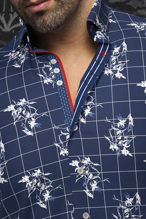 Long sleeve shirt for men by Au Noir | DISTEFANO Navy | Boutique Vvög, complete inventory of the Au Noir brand